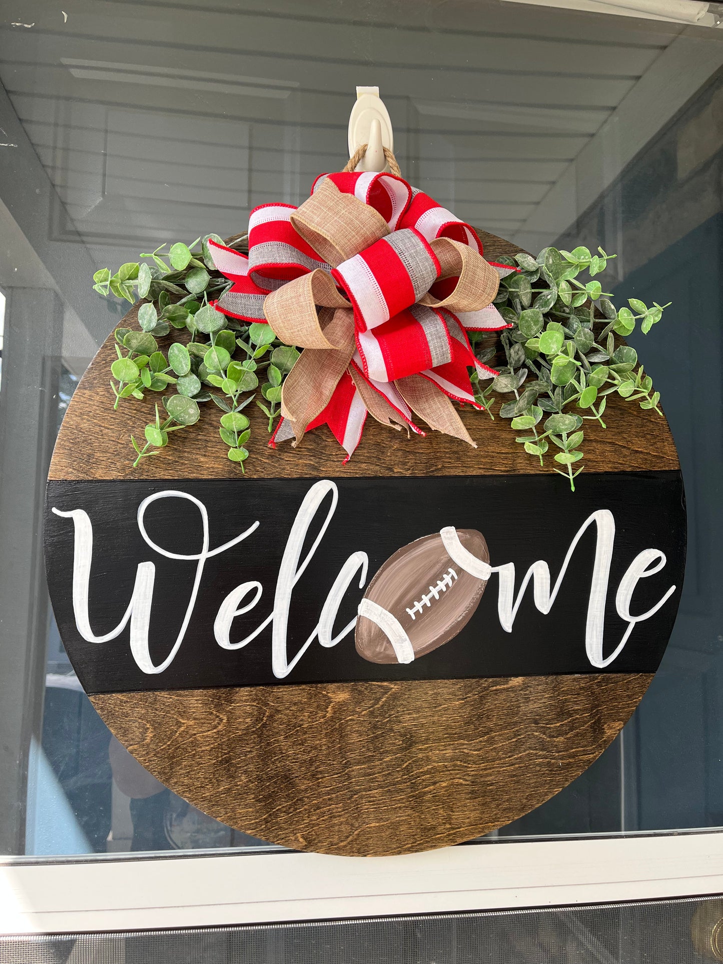 Welcome Football door hanger sign