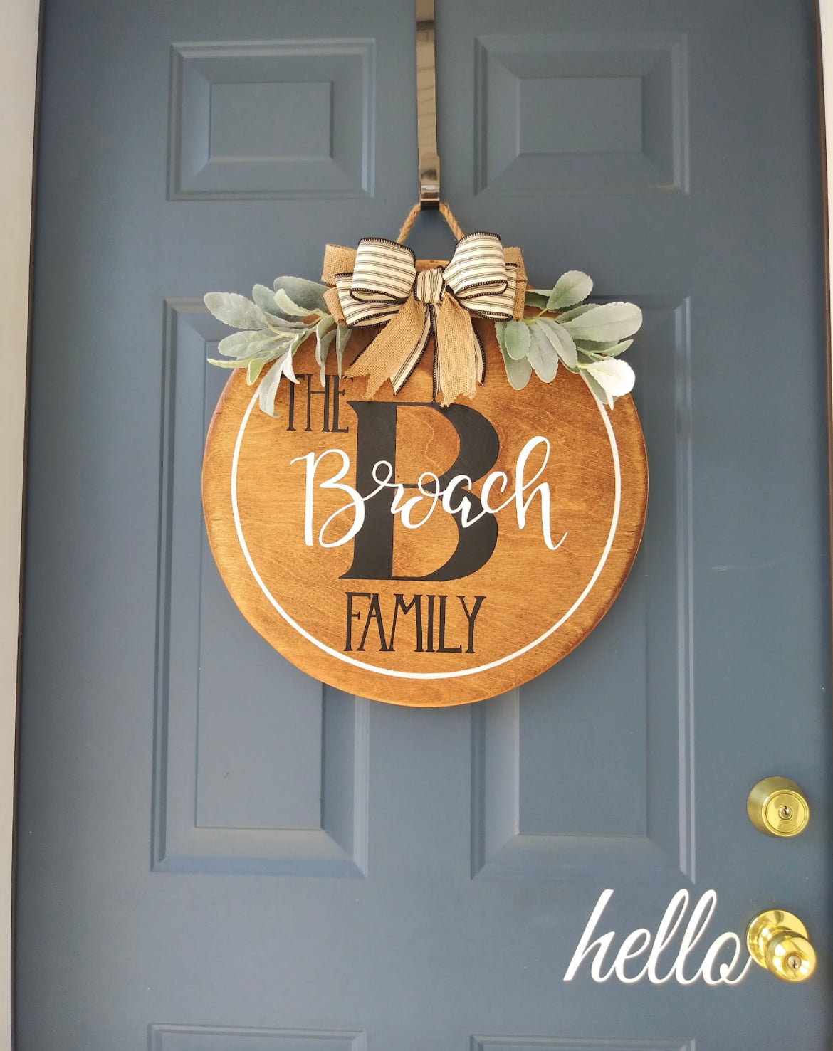 Personalized door hanger. Farmhouse door sign