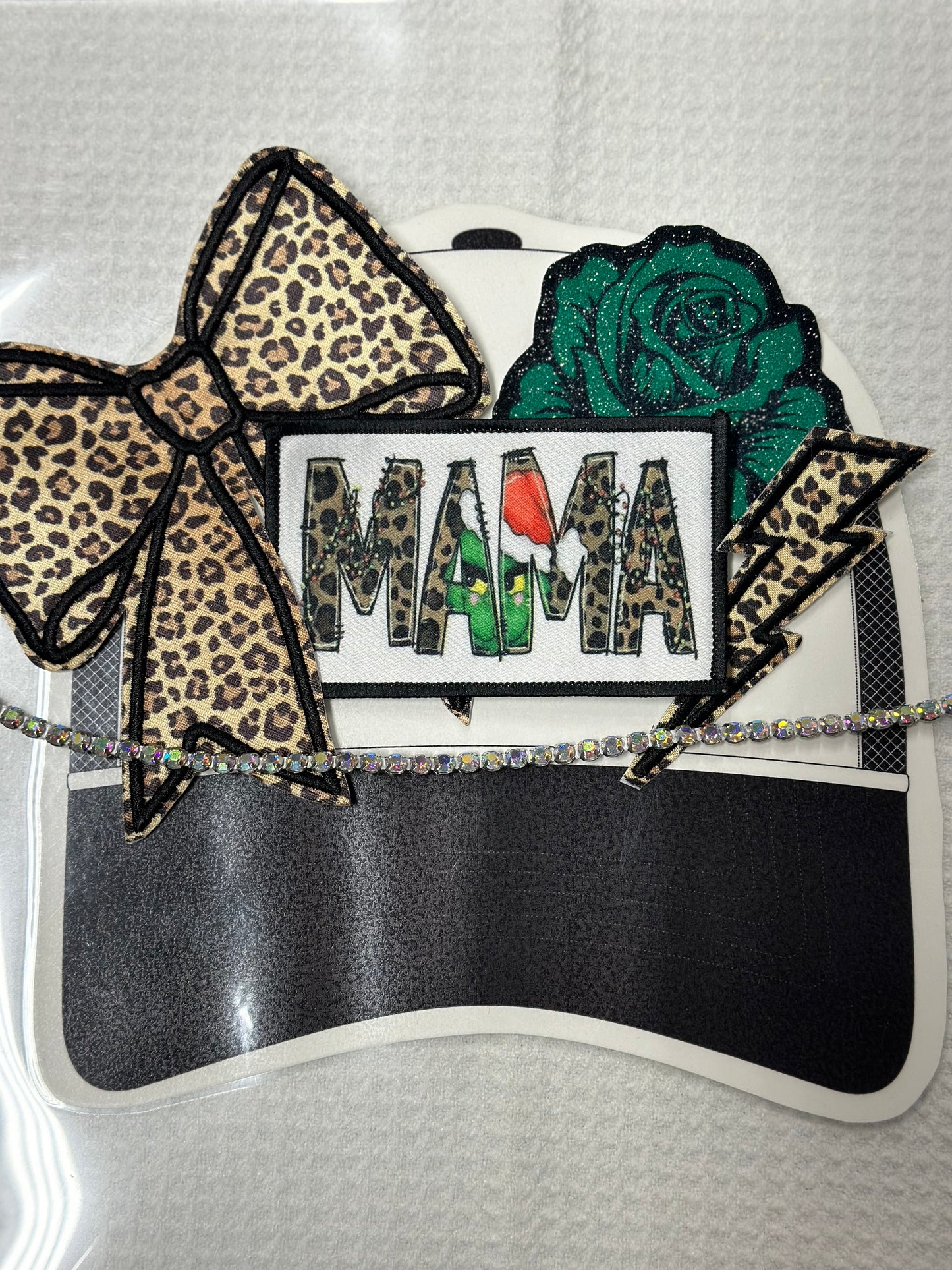 Leopard print Mama and Mini christmas patch