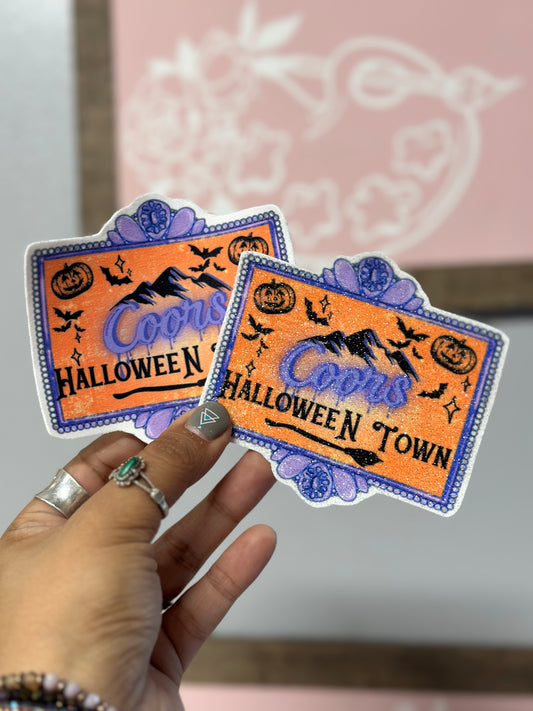 Halloween Town purple frame hat patch