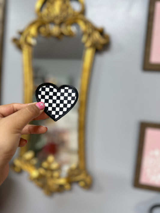 Checkered heart patch