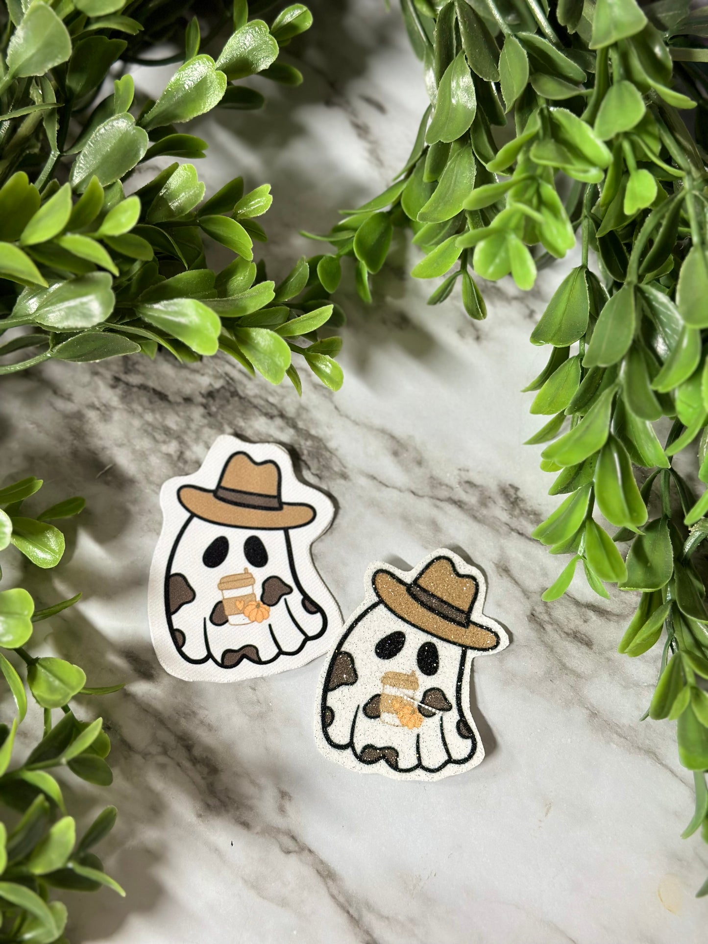 Cute cowboy coffee ghost filler sparkling patches