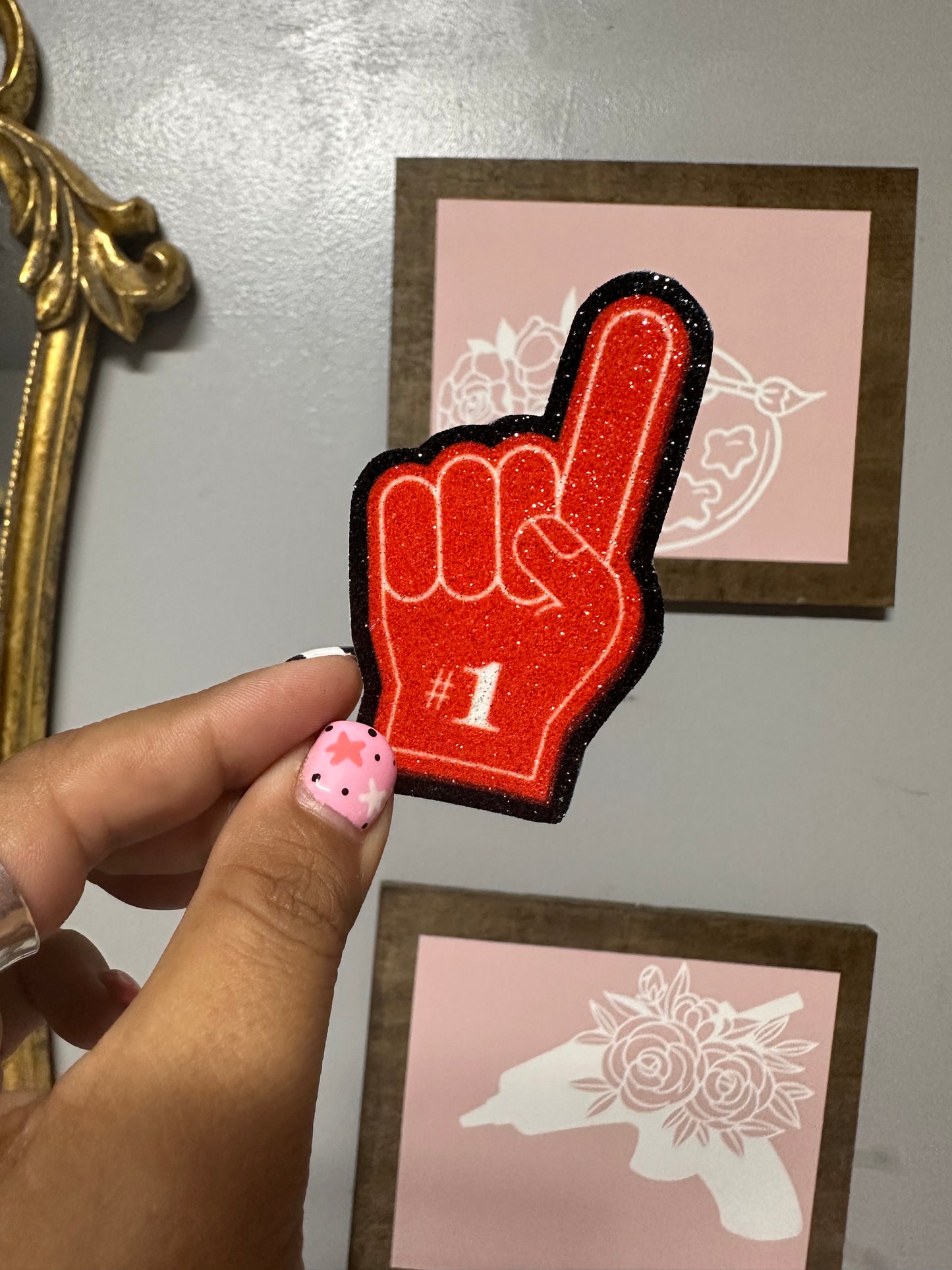 Glitter Game Day finger Sports filler patch