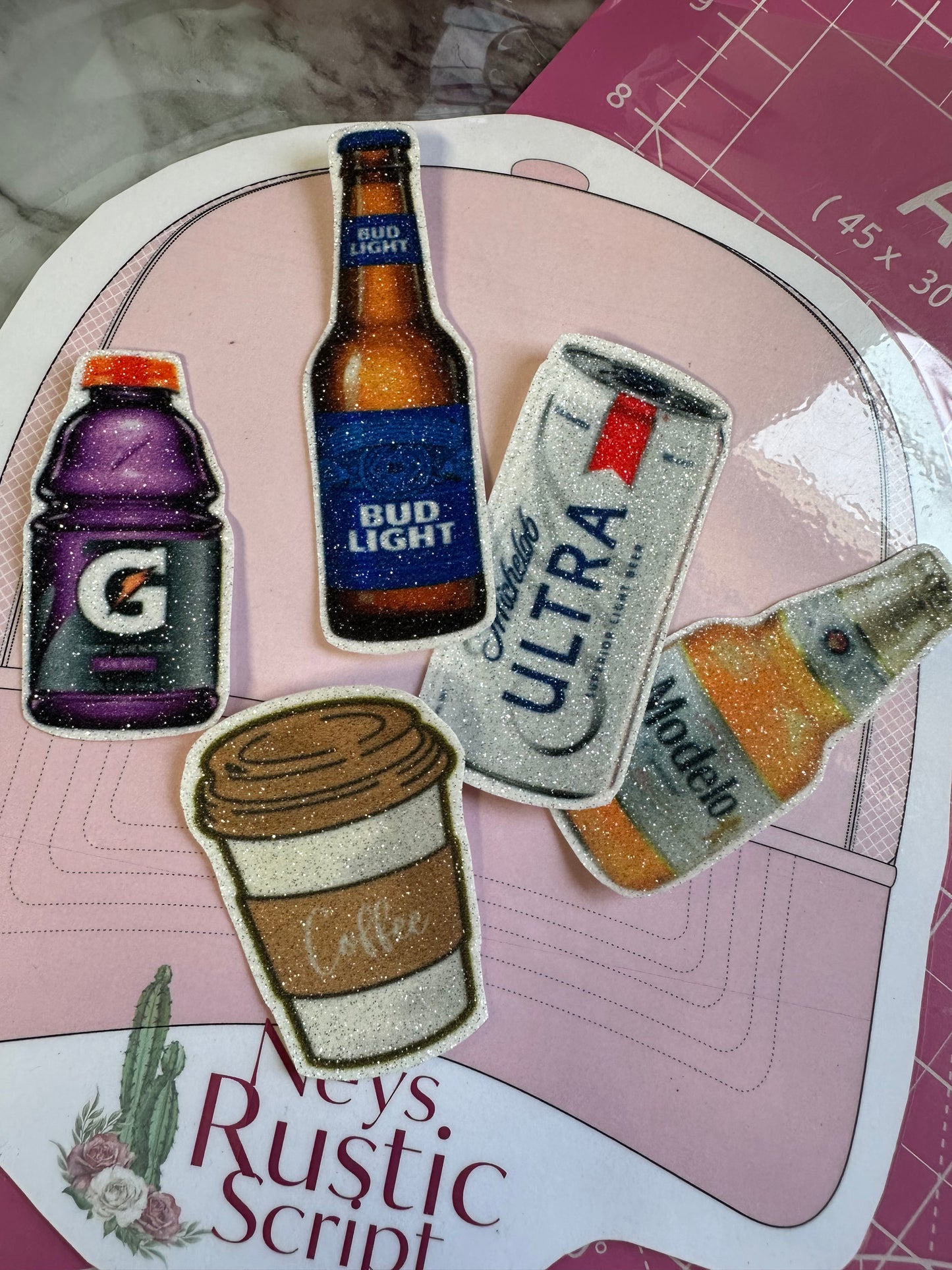 Glittery Drinks & beverages filler patches