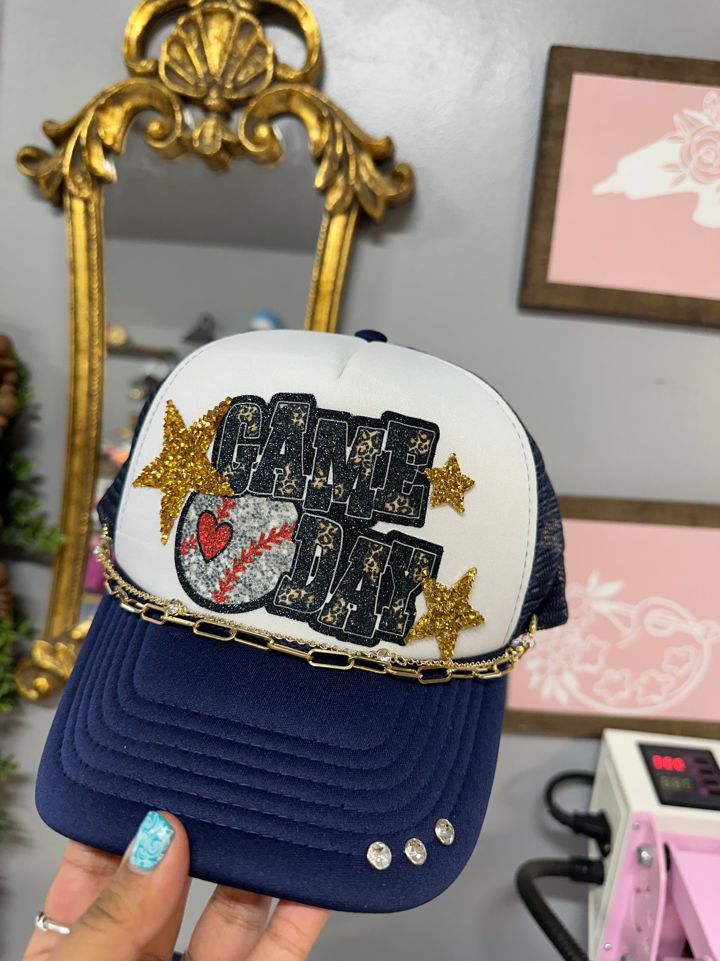 Baseball mom hat patches