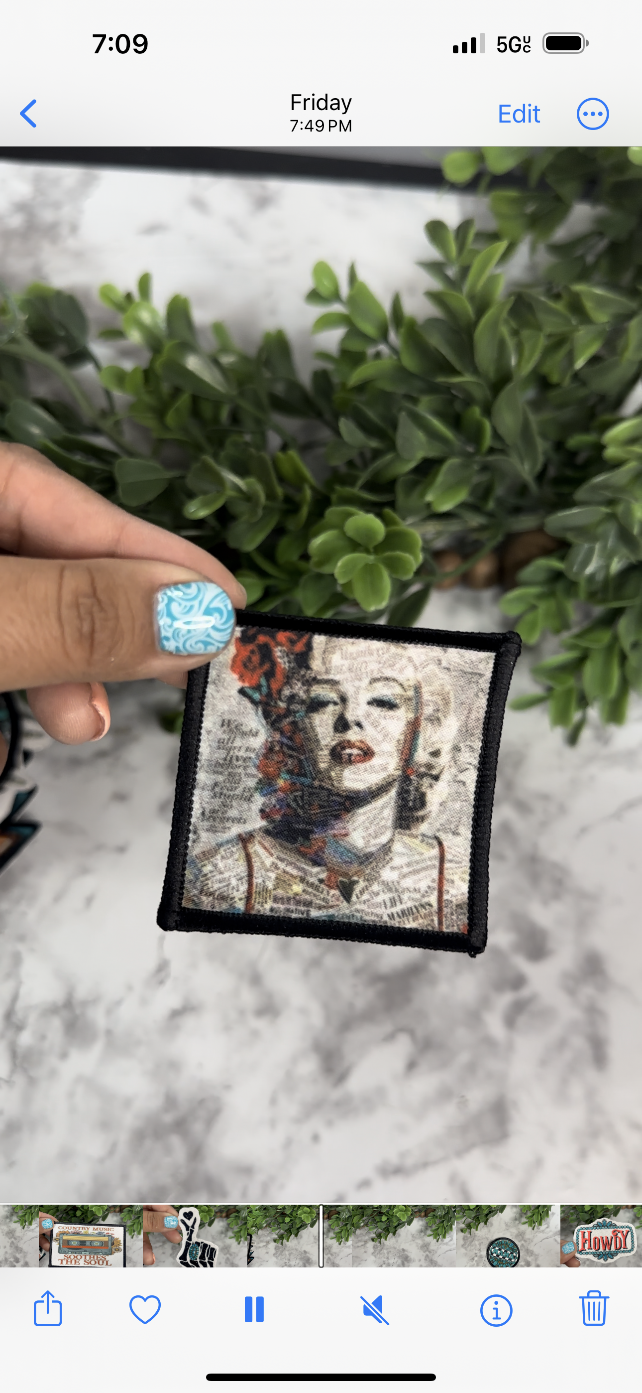 Marylin Monroe square patch