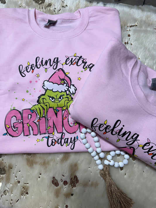 Grinch Christmas feeling extra Grinchy sweater