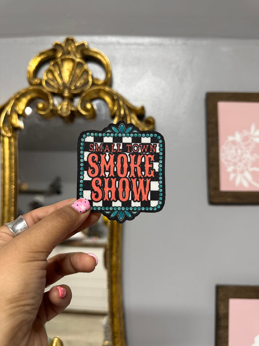 Small town smoke show hat patch