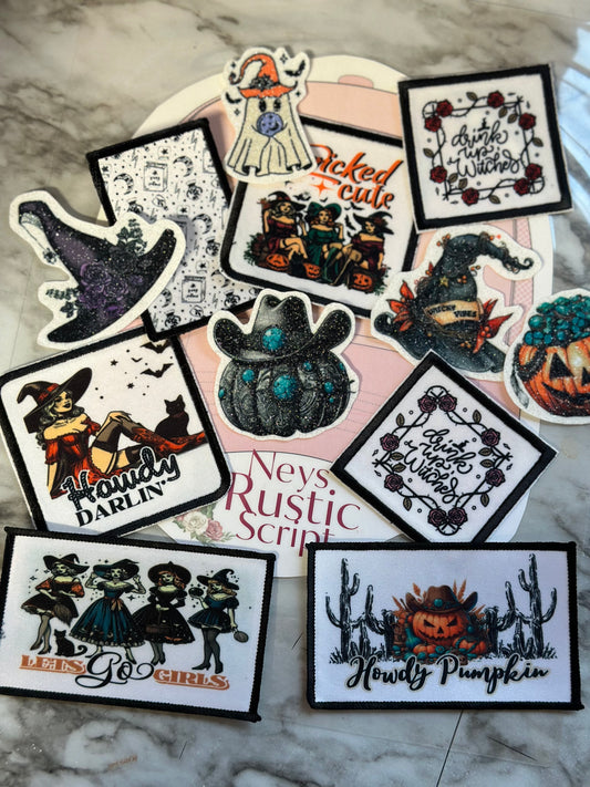 Spooky witchy theme patches