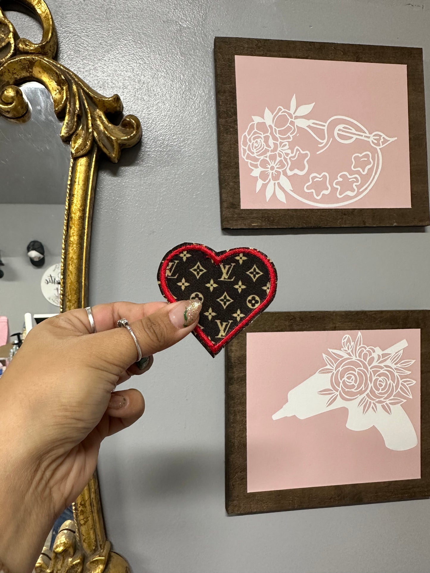 LV designer collection bows and filler patches