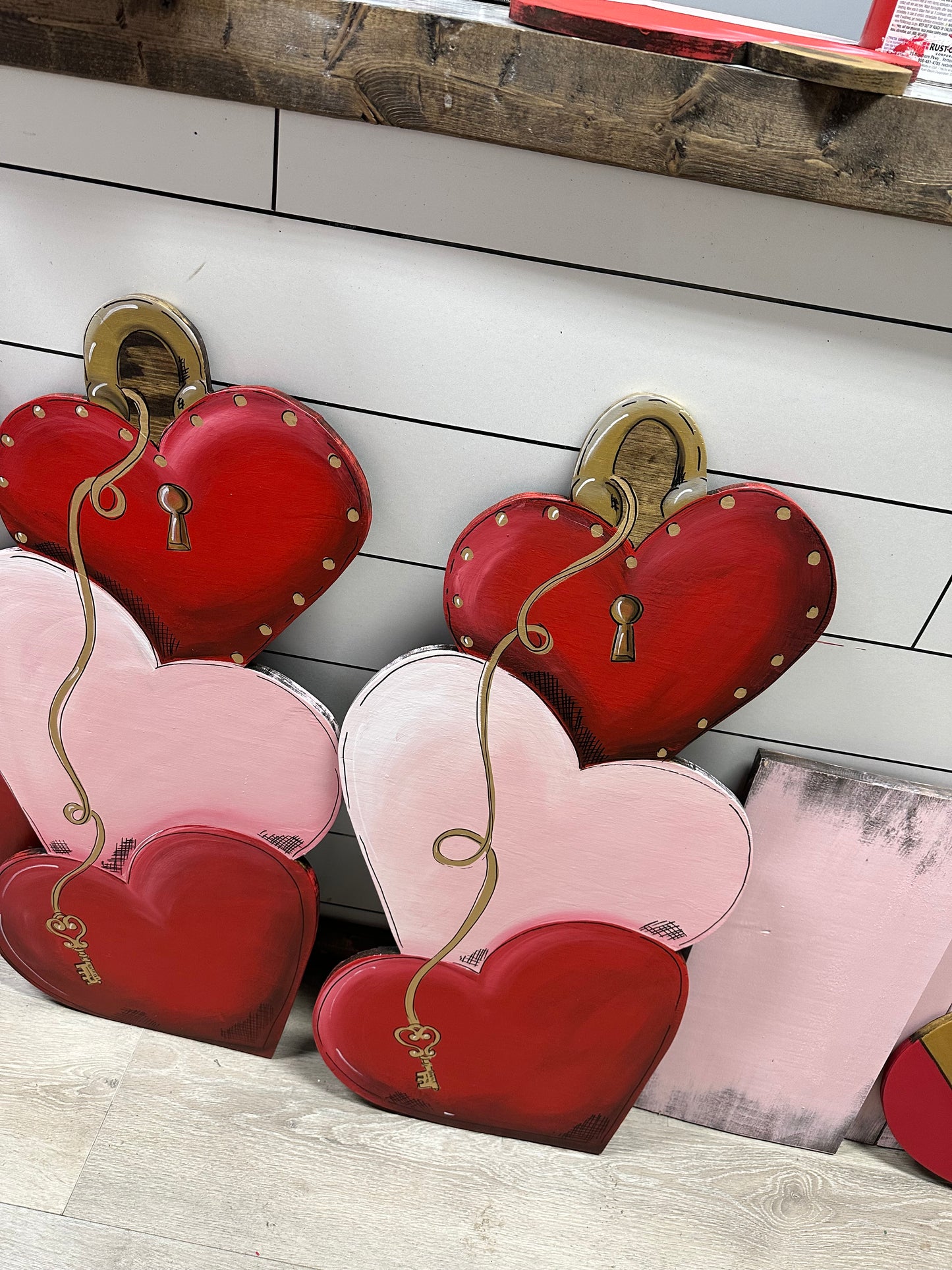 Stacked heart lock personalized decor