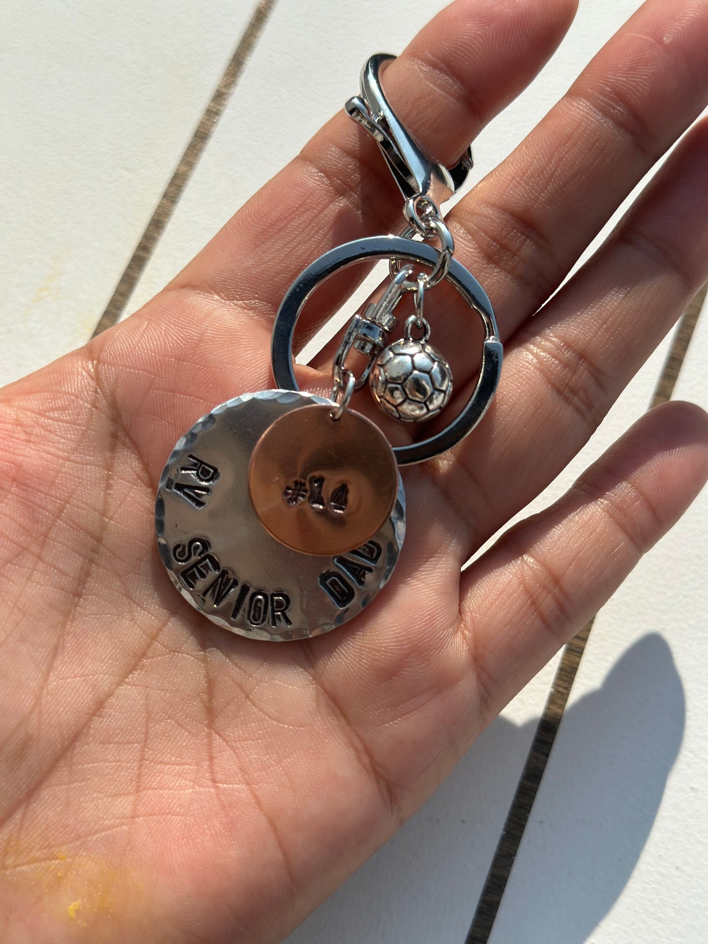 Team spirit custom engraved keychain