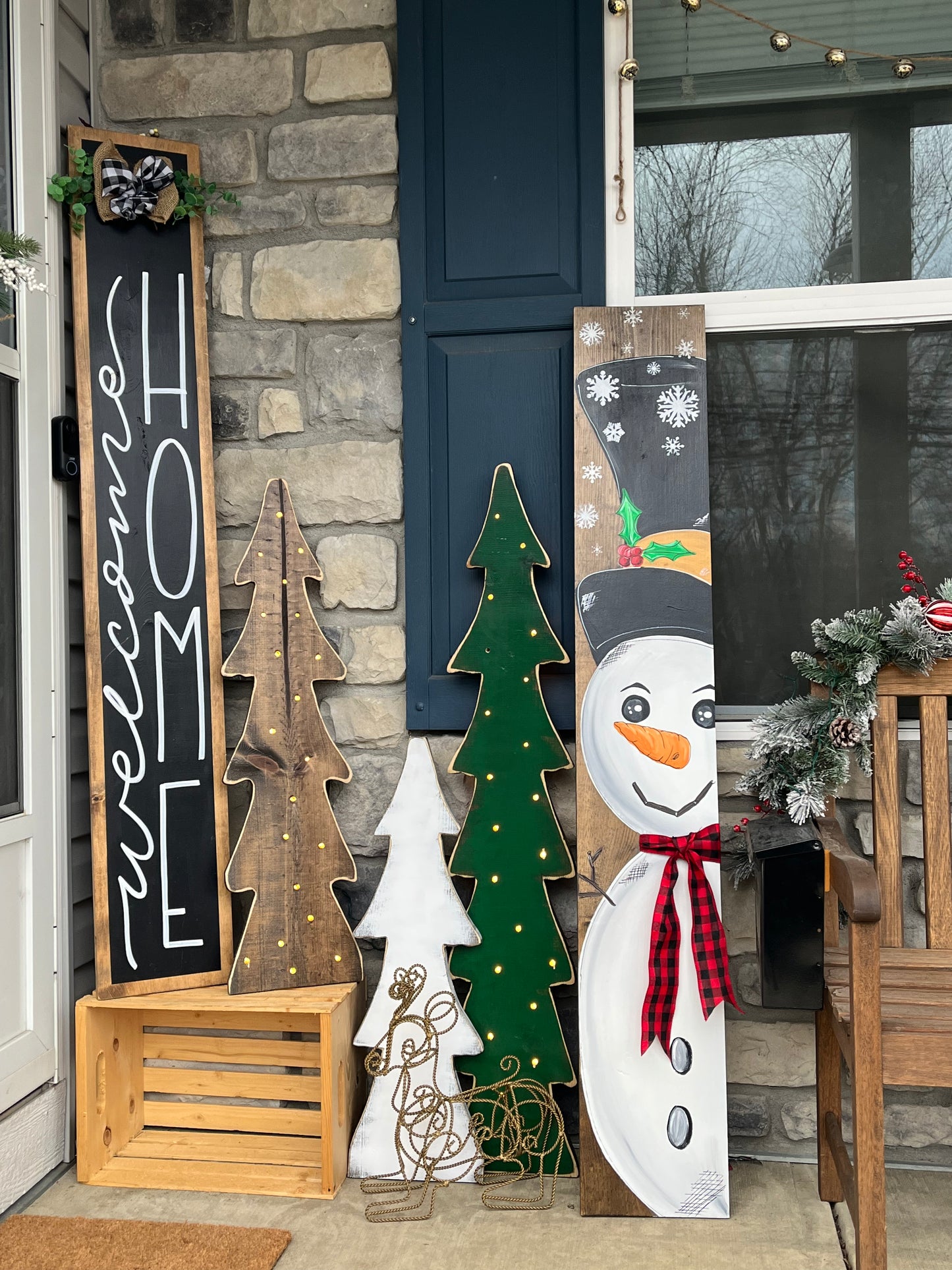 Rustic modern black Home porch sign. Framed farmhouse signs. Front door board. Welcome wood decor. All year porch decor.