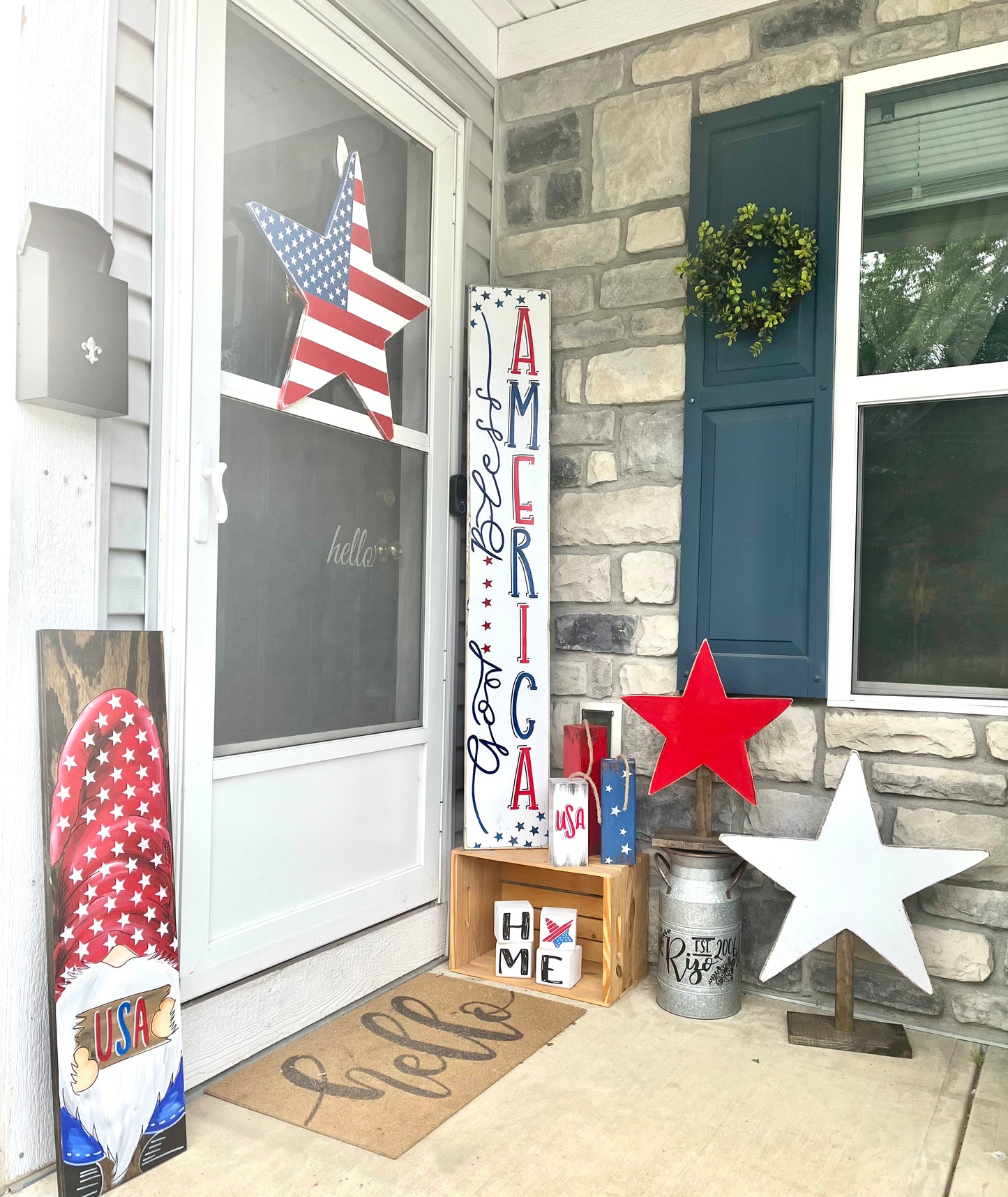 God bless America Rustic Outdoor sign