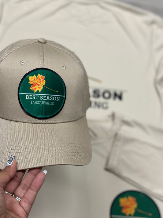 Business logo round patch custom cap