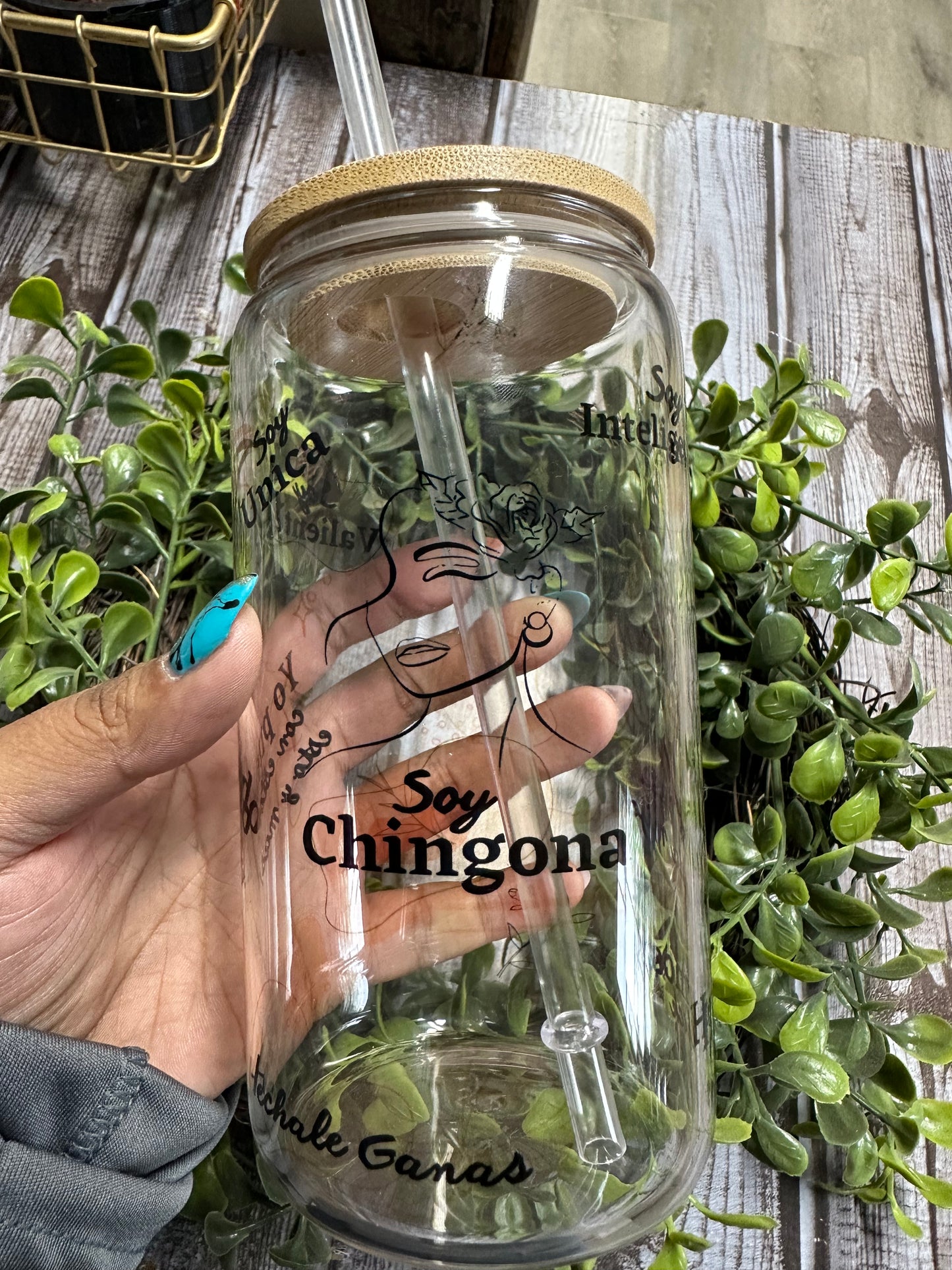 Chingona Affirmations Libby glass