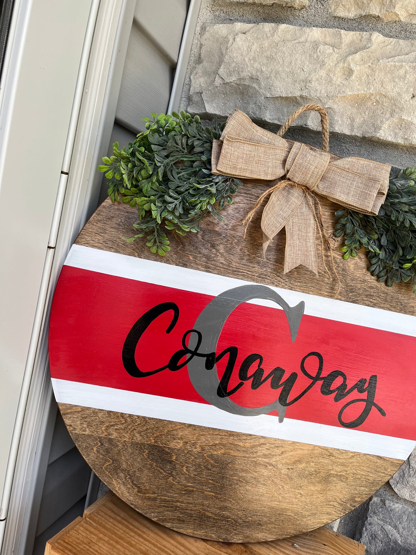 Family Name OSU Door hanger. Welcome door sign for Ohio State fan