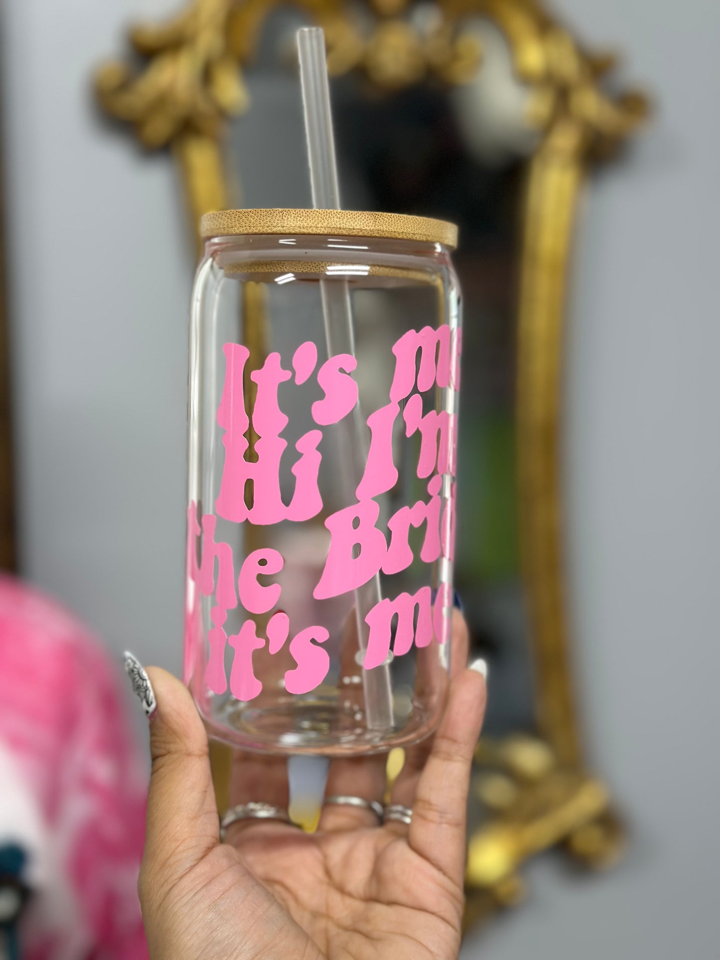 Bride Libby glass can cup