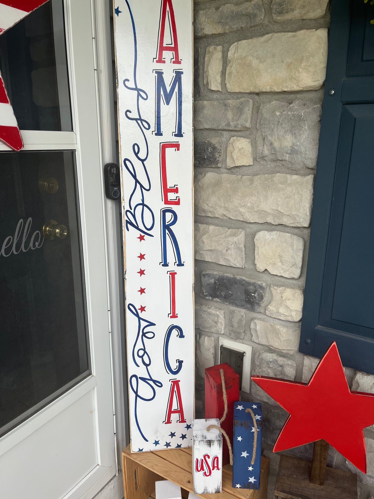 God bless America Rustic Outdoor sign