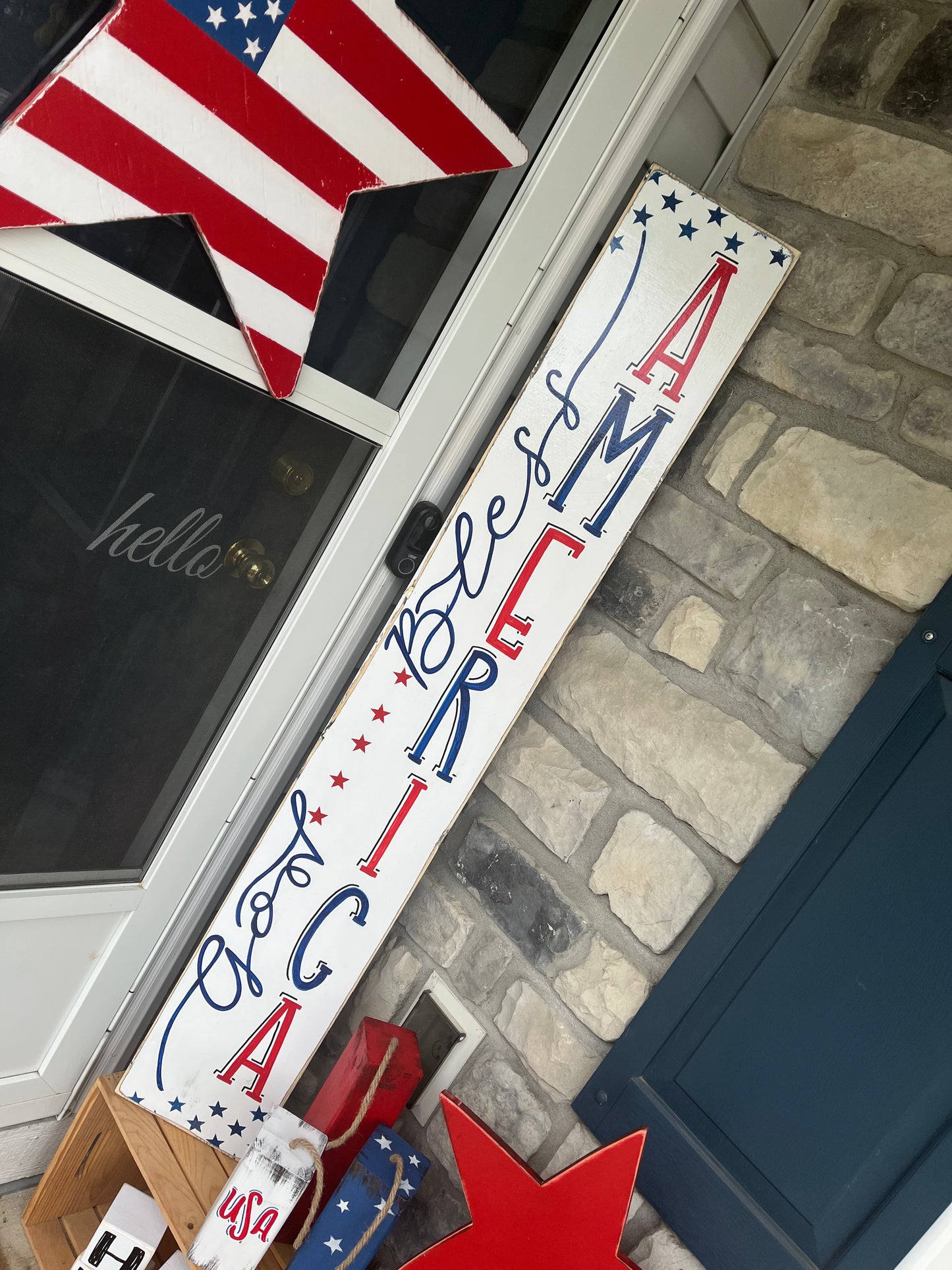 God bless America Rustic Outdoor sign