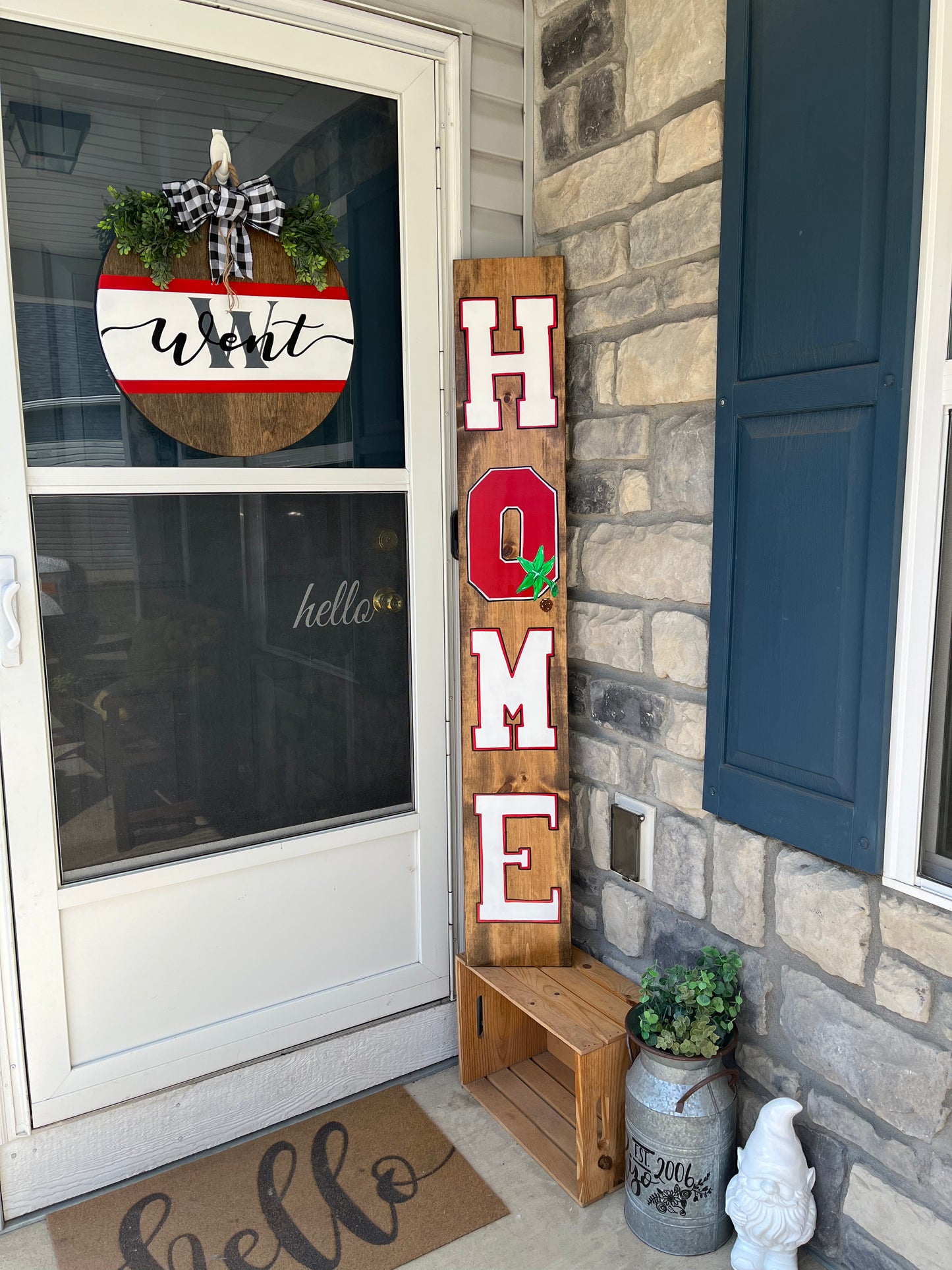 Home sign with Ohio. Buckeye painting welcome sign