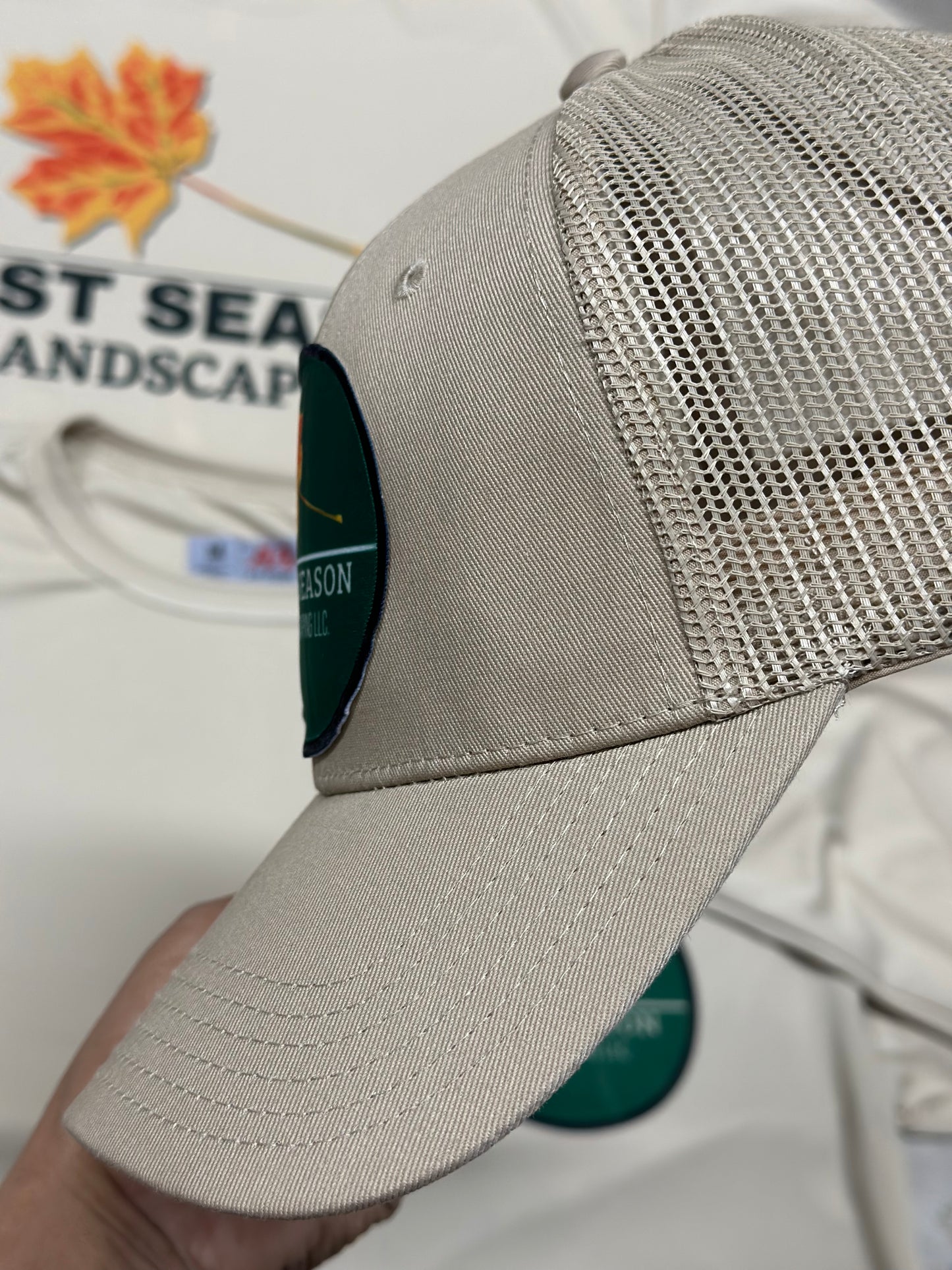 Business logo round patch custom cap