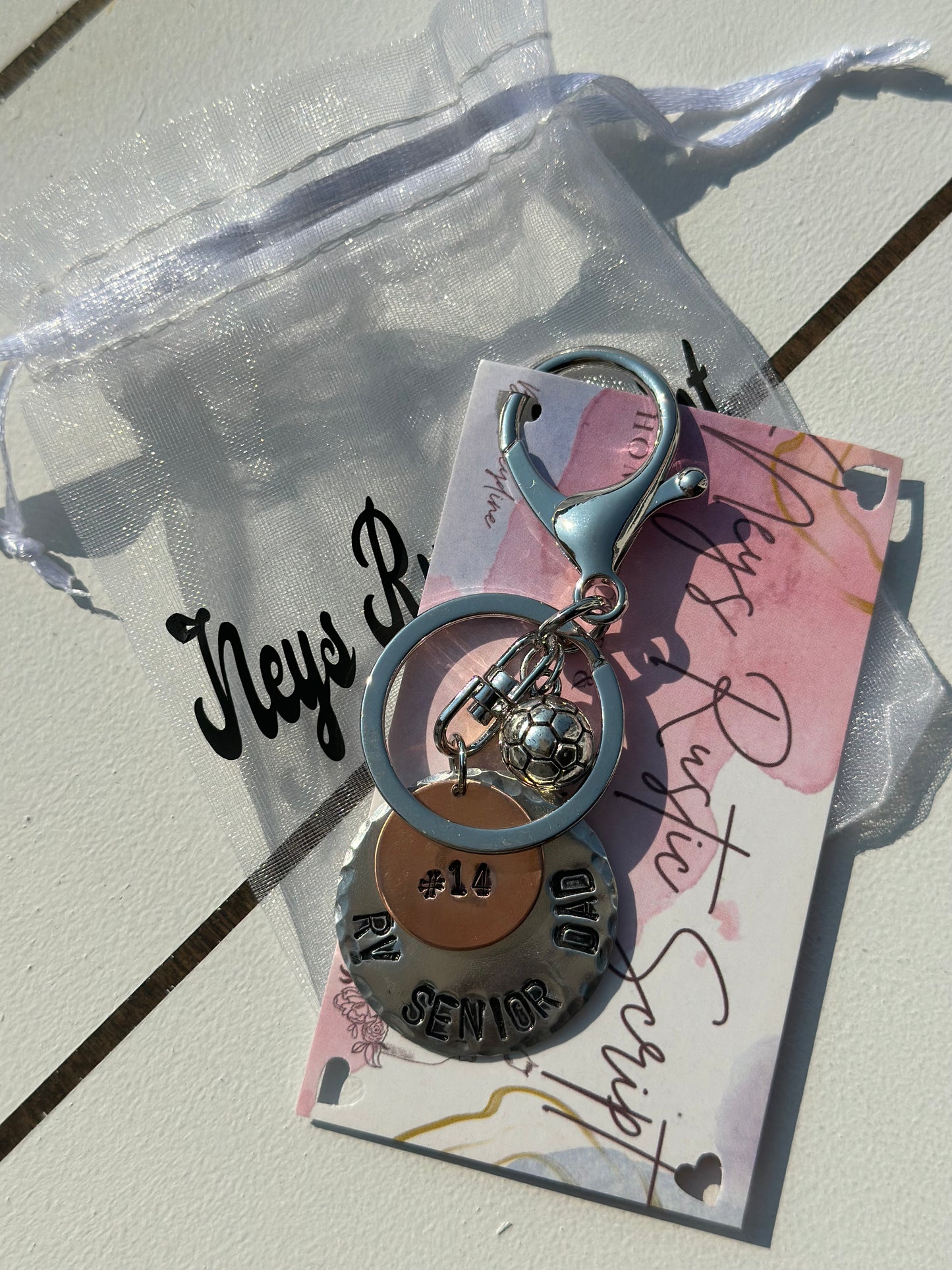 Team spirit custom engraved keychain