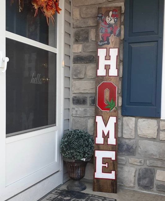 Home sign with Ohio. Buckeye painting welcome sign
