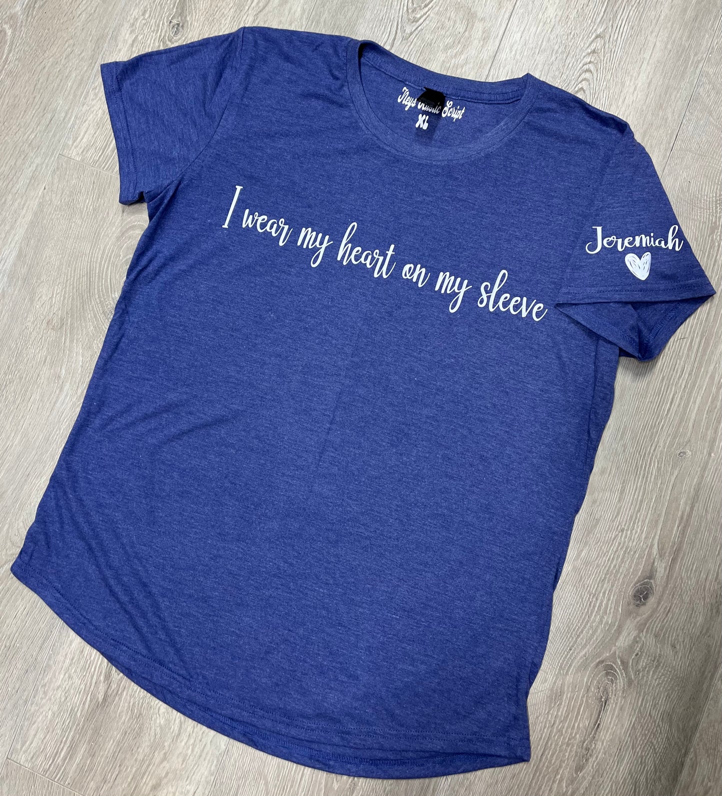 I wear my heart on my sleeve mom shirt