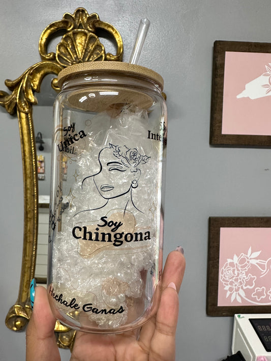 Chingona Affirmations Libby glass