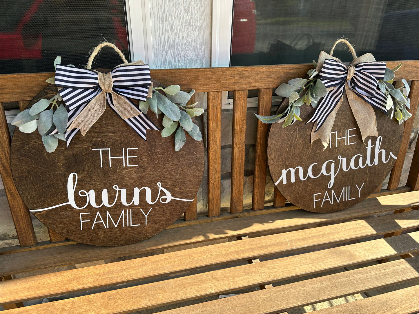 Family Name Personalized door hanger. Farmhouse door sign