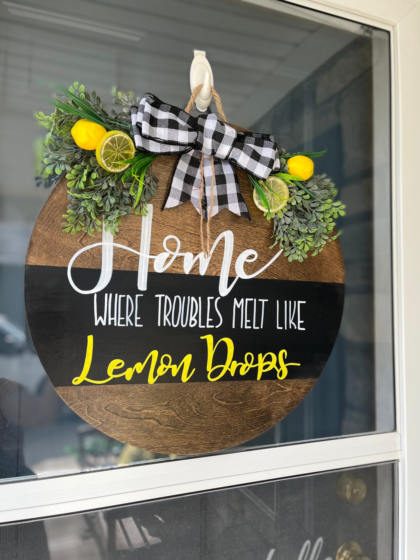 Lemon drops door hanger sign