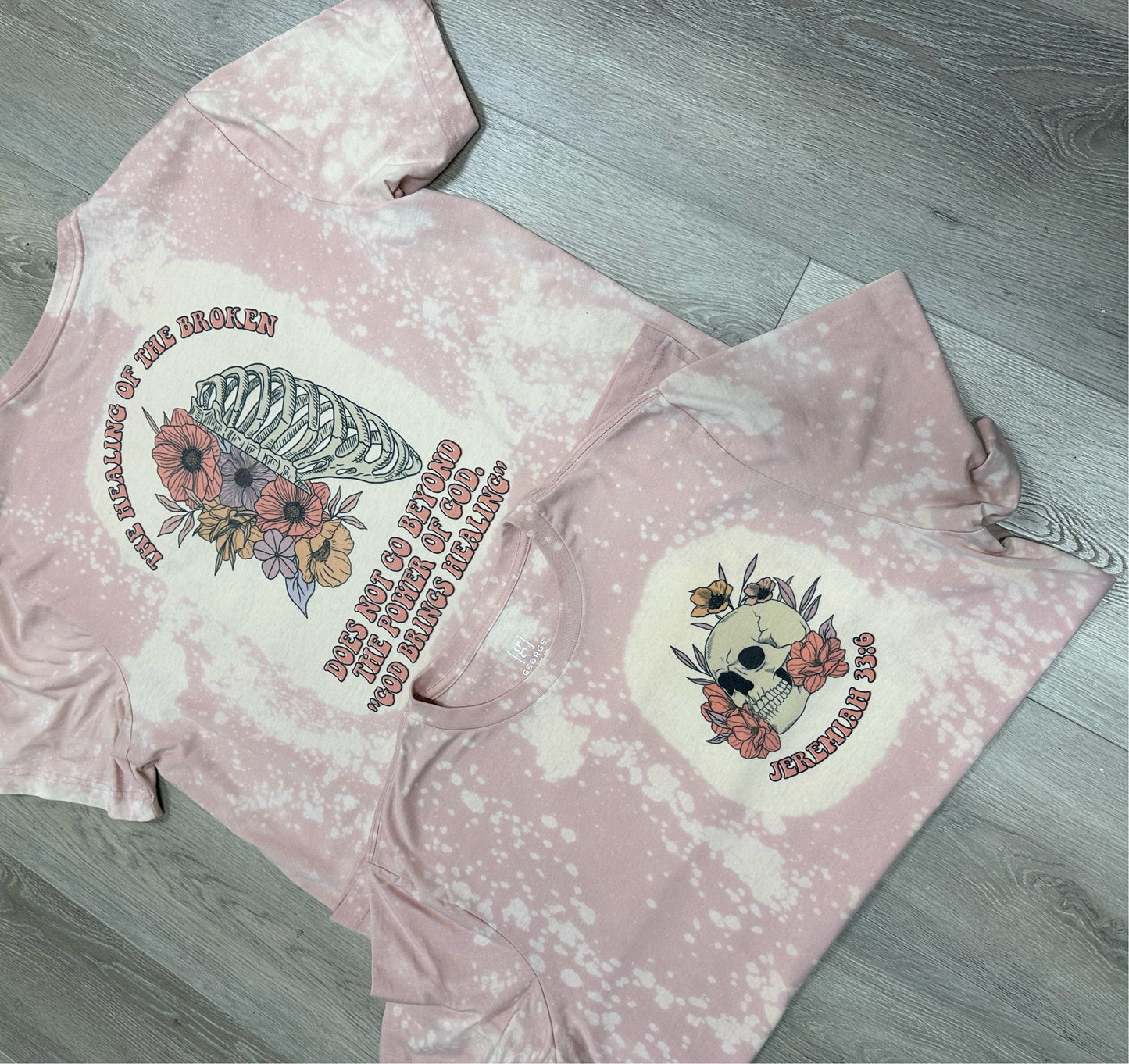 Pink blush floral Faith T-shirt