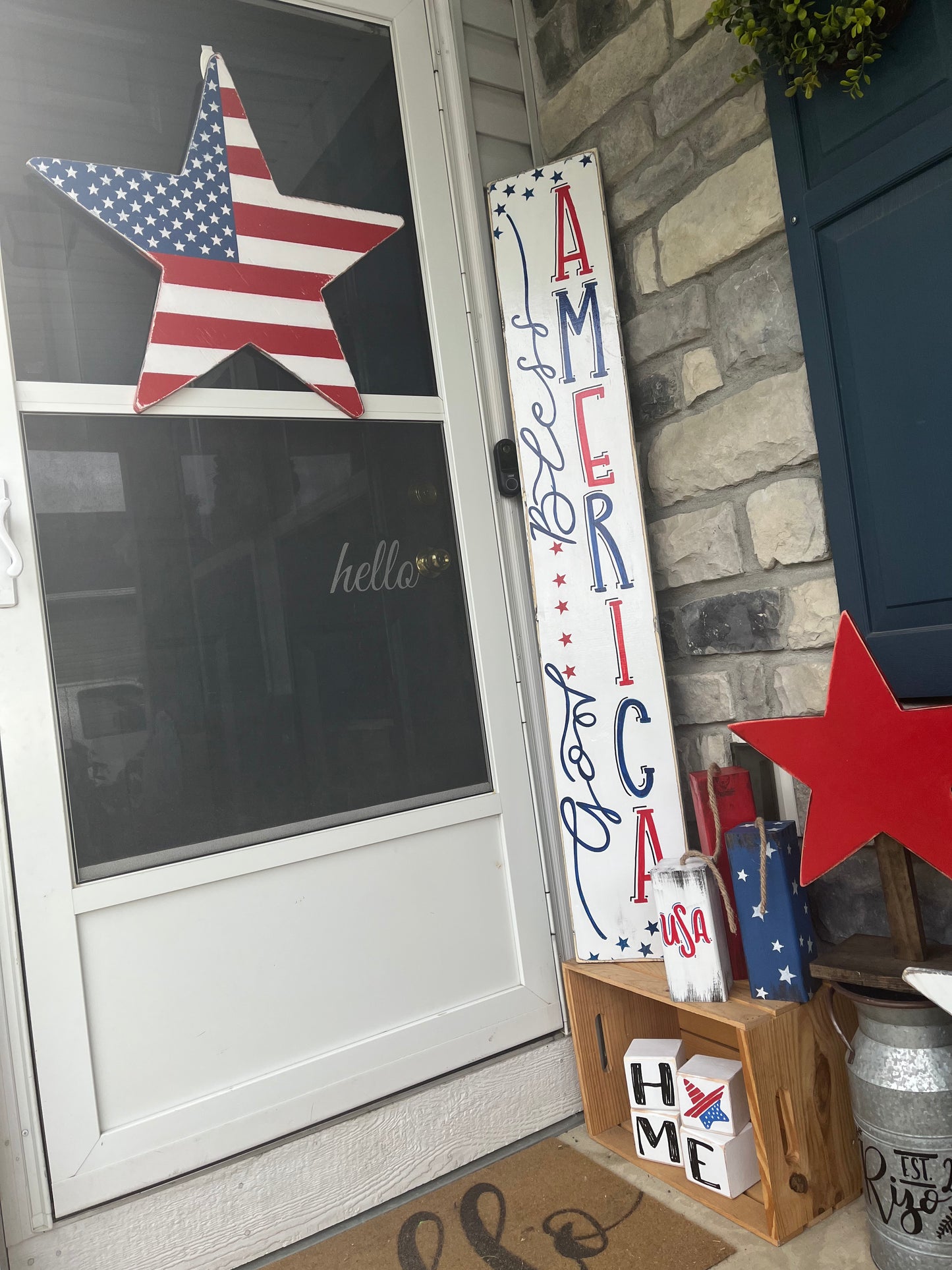 God bless America Rustic Outdoor sign