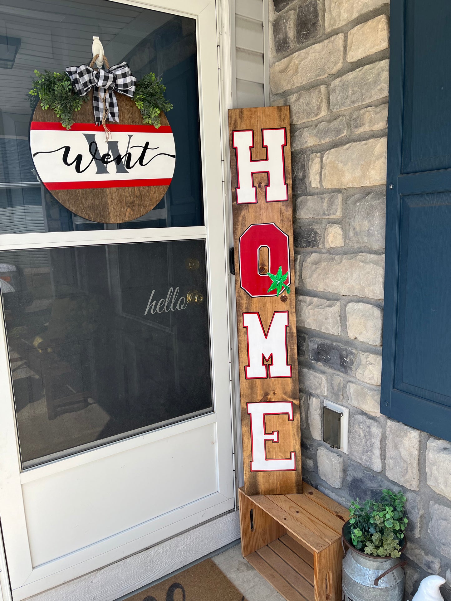 Home sign with Ohio. Buckeye painting welcome sign