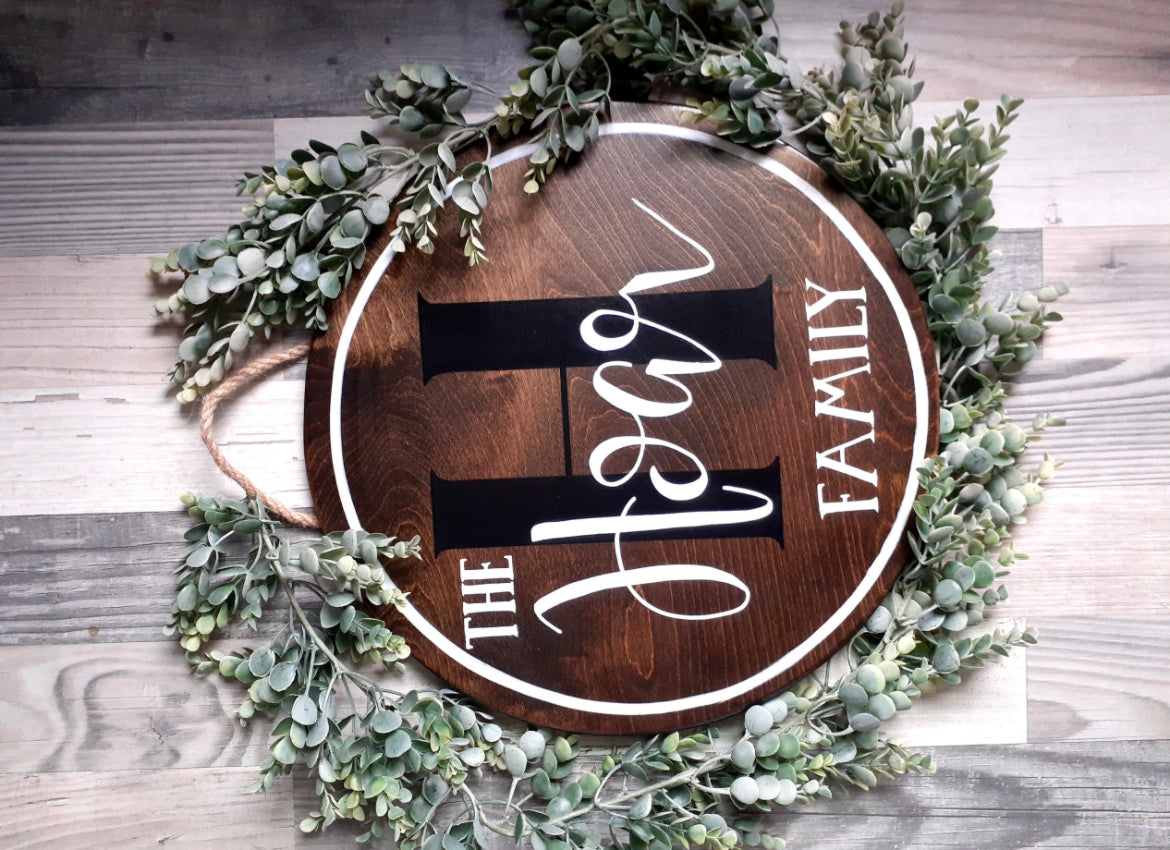 Personalized door hanger. Farmhouse door sign