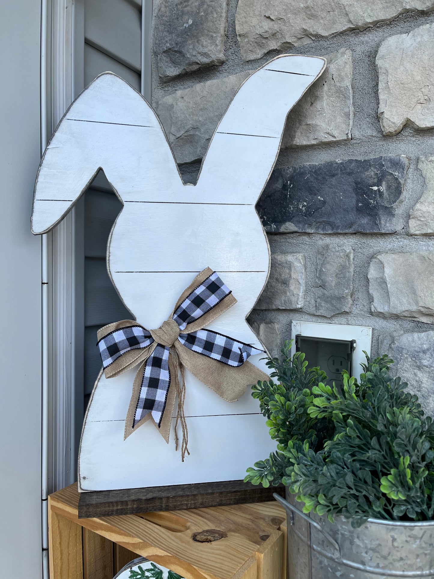 Pallet wood bunny, rustic neutral porch bunny, Rustic shiplap Bunny , wooden Easter bunny decor ,spring decor, Large Wood art, porch holiday